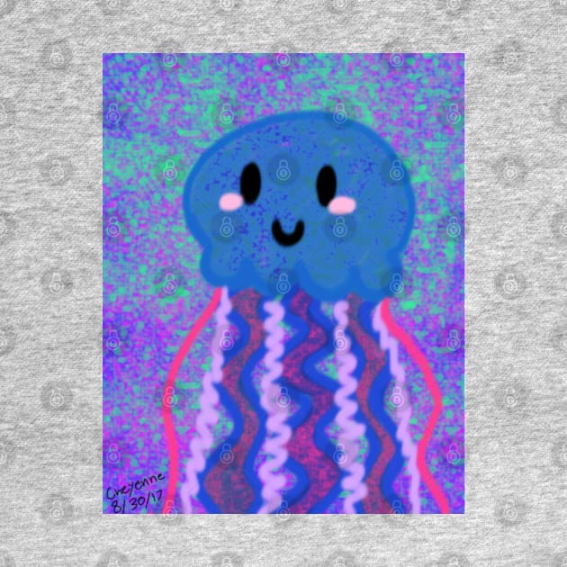 kawaii blue jellyfish by cheygrl1996